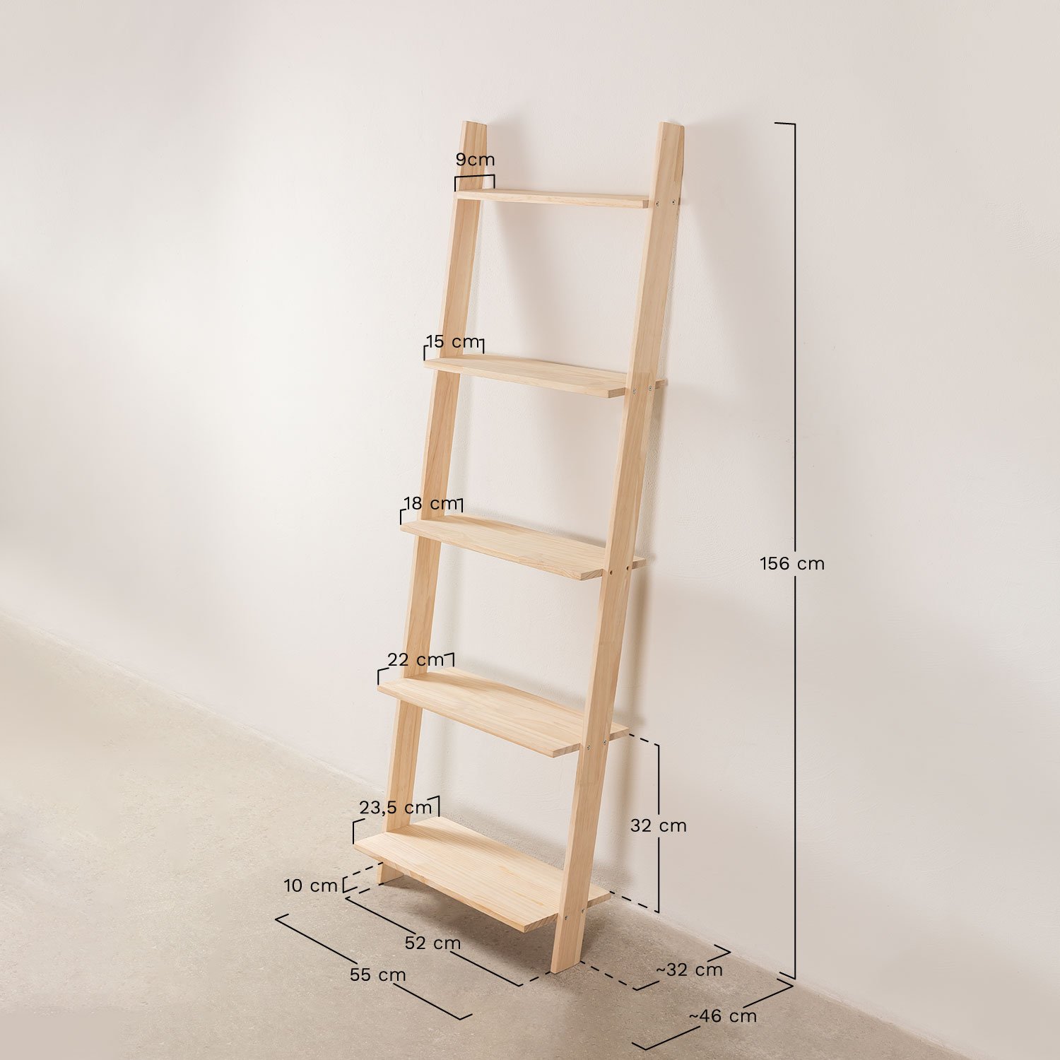 Wooden Shelves Korvil , medidas