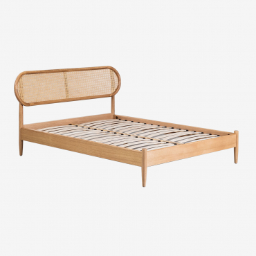 Wooden Bed Fraser Natural Wood & 160 X 200 Cm - Sklum