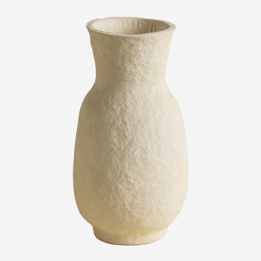 Reynolds Decorative Handmade Paper Mache Vase Beige Cream - Sklum