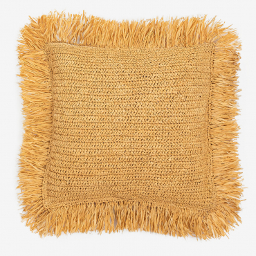 Square Braided Raffia Cushion (45x45 Cm) Doncka Natural - Sklum