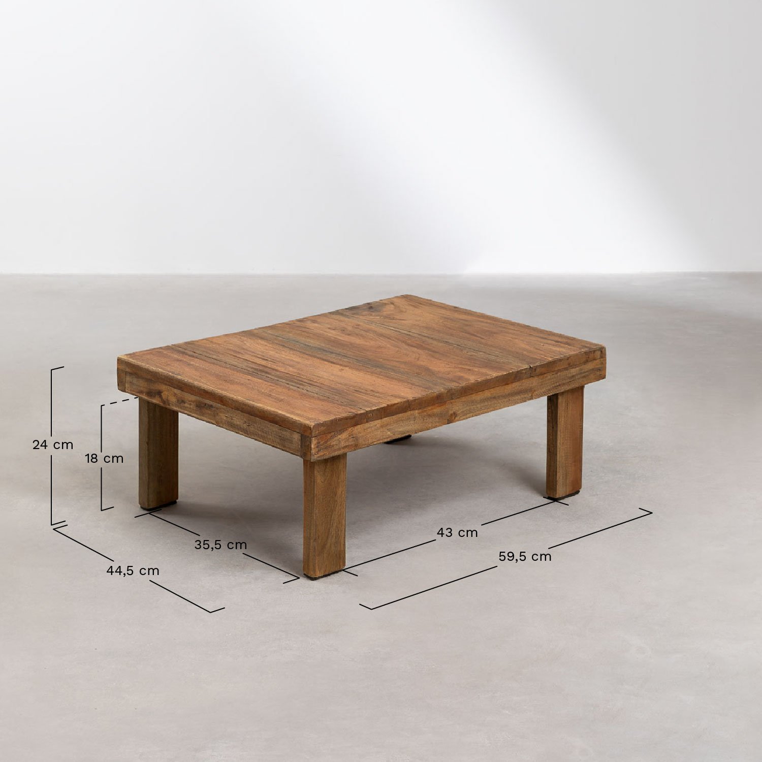 Devid Recycled Wood Coffee Table, medidas