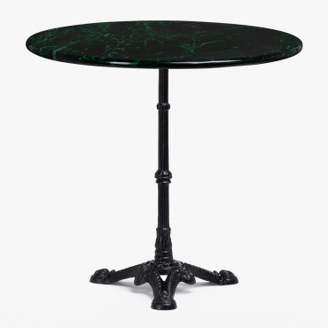 Roma Marble Bar Table Green Marble & Round & Black - Sklum