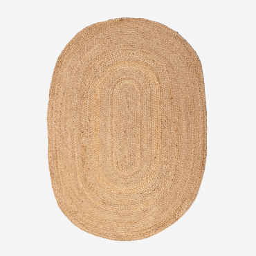 Oval Natural Jute Rug (141 X 99.5 Cm) Tempo Jute - Sklum