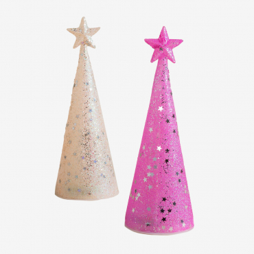 Pack Of 2 Guerrit Christmas Ornaments White - Pink Neon - Sklum