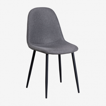 Glamm Dining Chair Black & Linen Grey Anthracite - Sklum