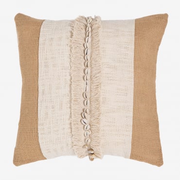Cotton & Jute Square Cushion (45x45 Cm) Naiba Natural Colors - Sklum