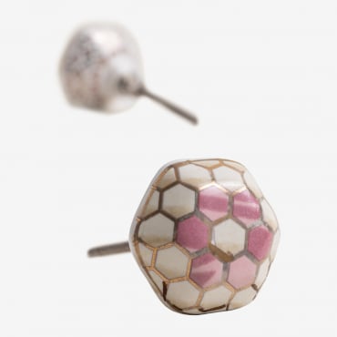 Set Of 2 Guety Ceramic Handles Pink Peony - Sklum