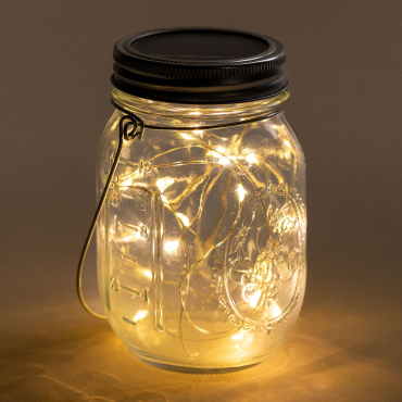 Solar Glass Jar With Zol Led Garland Clear - Sklum