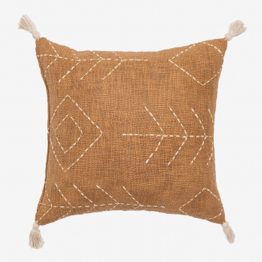 Square Cushion 45x45 Cm In Lemes Cotton Light Camel Brown - Sklum