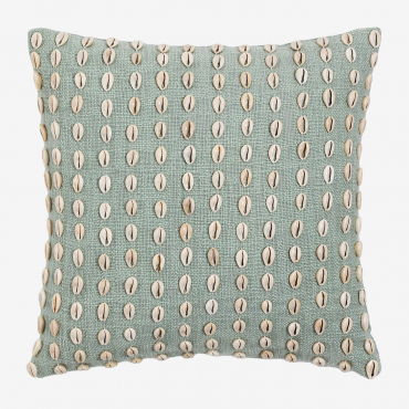 Square Cotton Cushion (45x45 Cm) Brusquel Celadon Green - Sklum