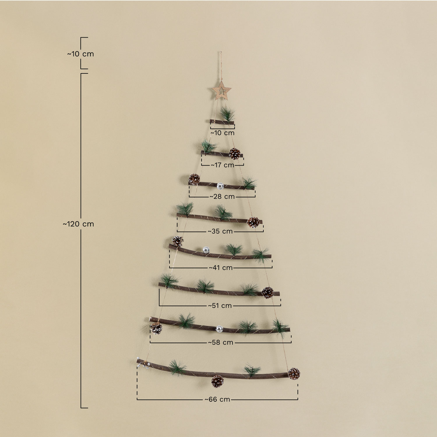 Iber LED Wall Christmas Tree, medidas