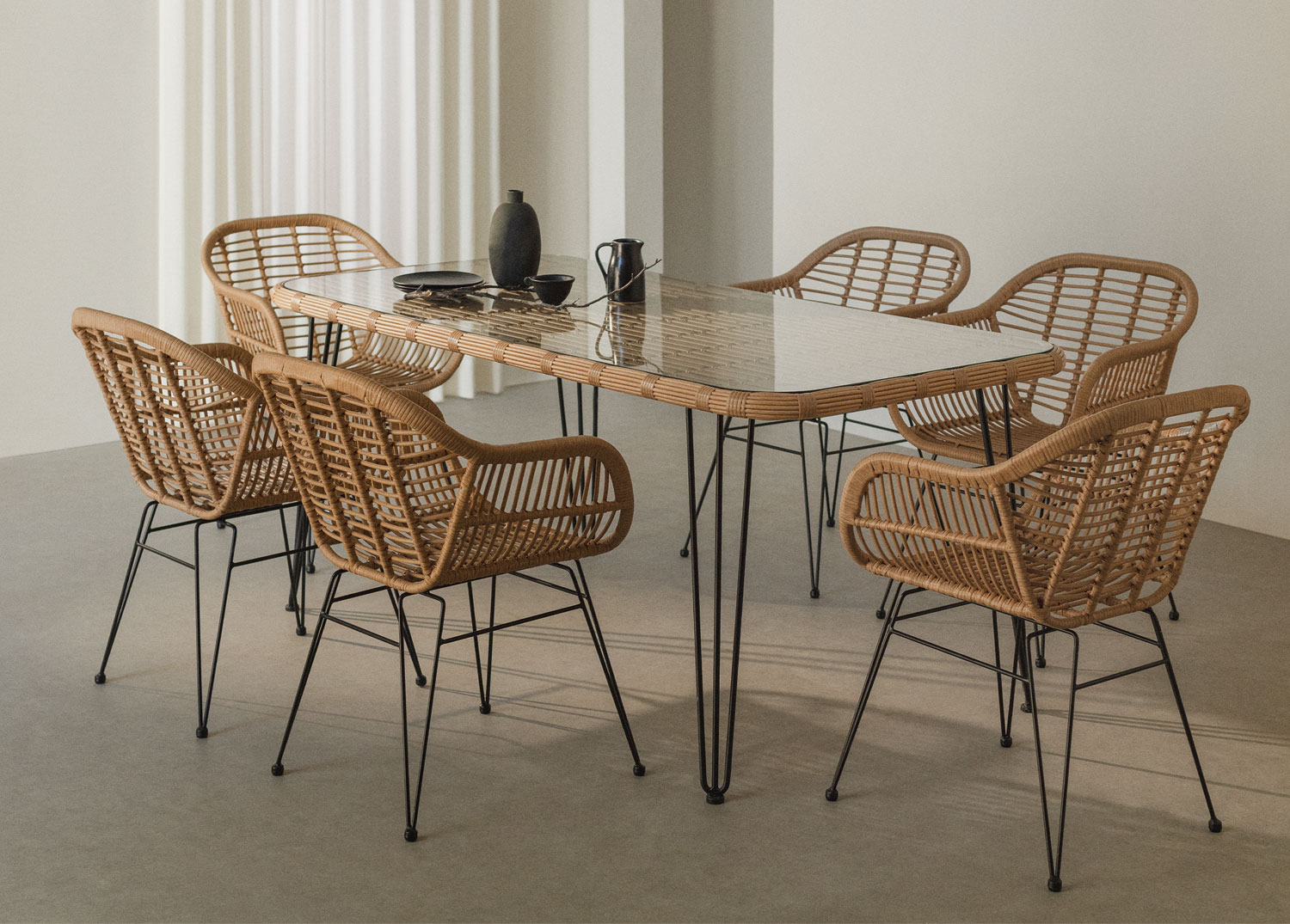 Wicker dining outlet chair set