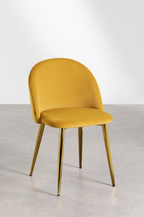 Kana velvet dining chair - Mustard