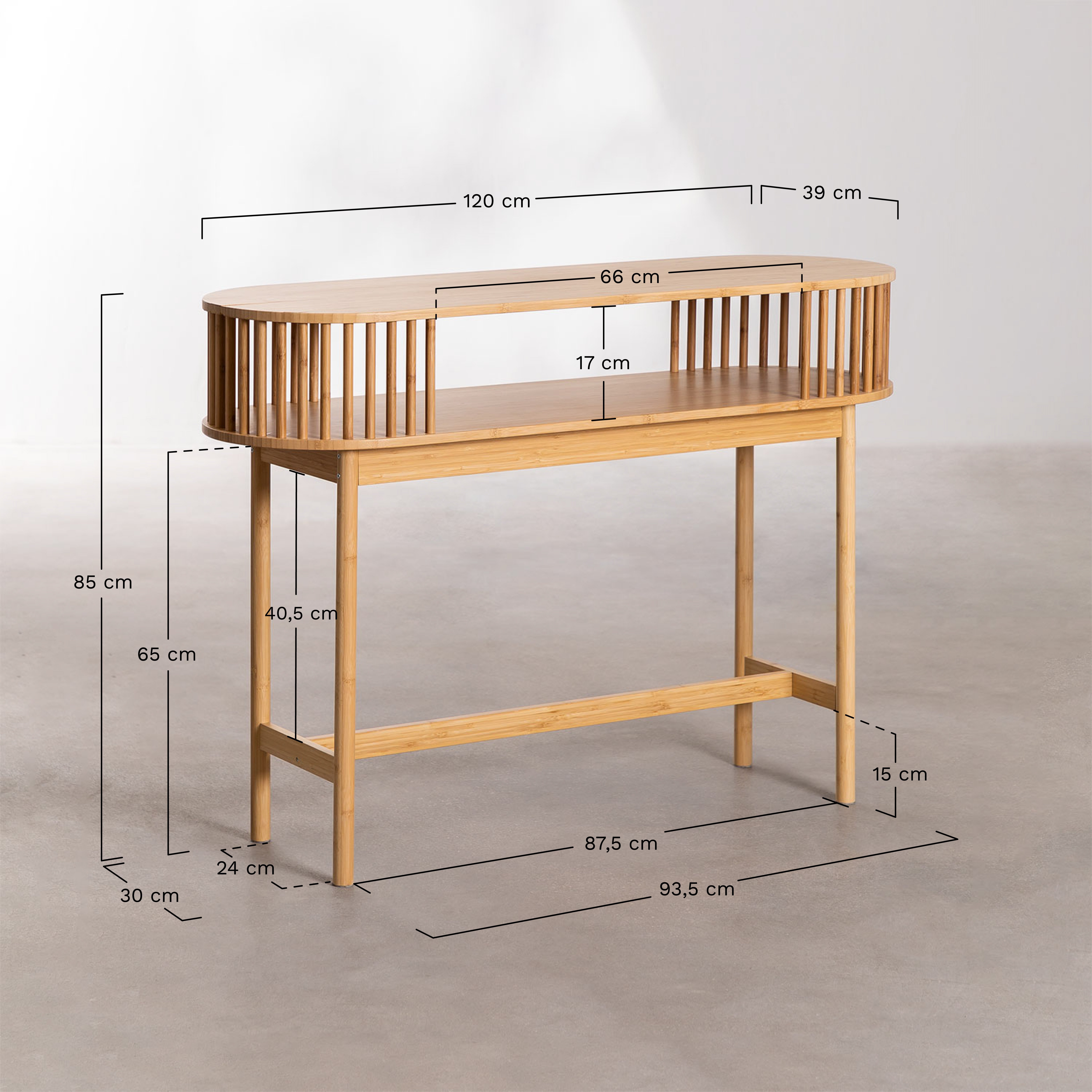Connery bamboo hallway console, medidas