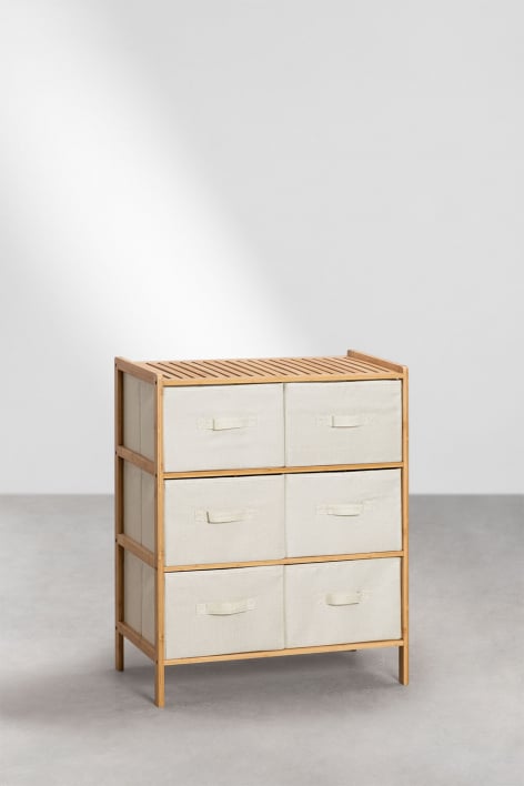 Double 65x35 cm bamboo drawer unit Nafan