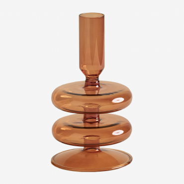 Glass Candle Holder Olmeto Yellow Amber - Sklum