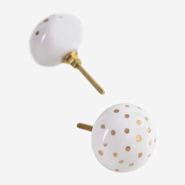 Set Of 2 Ceramic Handles Amik Kids White - Sklum