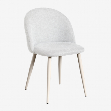 Pack Of 4 Kana Deluxe Dining Chairs Beige Cream & Fabric Off-white - Sklum