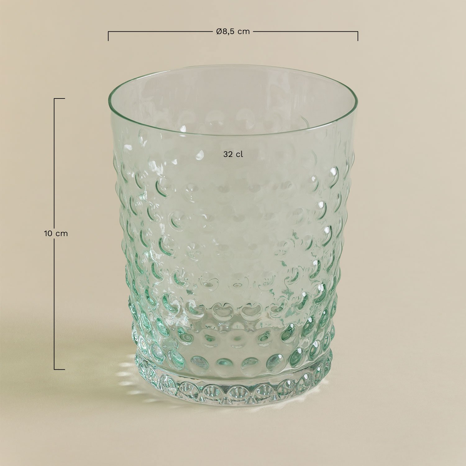 Pack of 4 Glass Tumblers 32cl Ticris, medidas