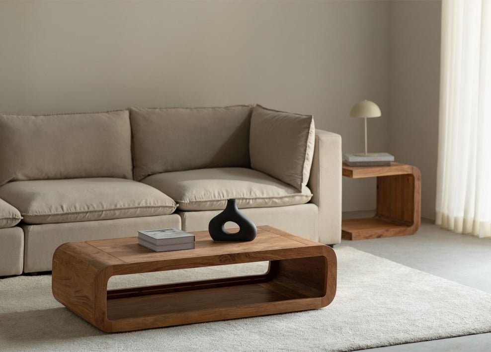 Rectangular 120x60 cm Vacry wood coffee table