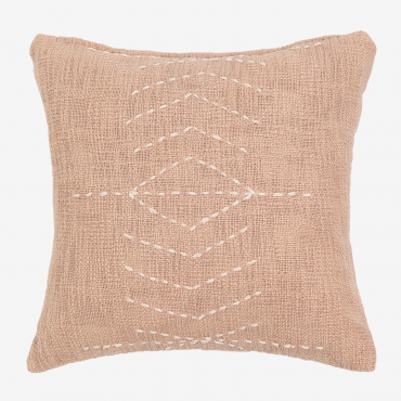 Square Cotton Cushion Ceara (40x40 Cm) Light Brown Nude - Sklum