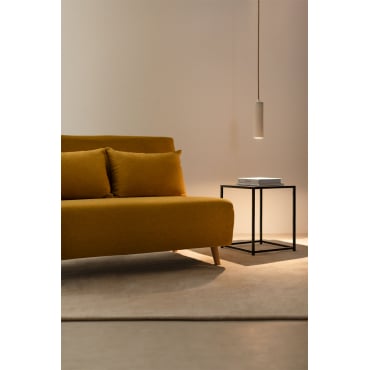 2 Seater Fabric Sofa Bed Elen Mustard - Sklum