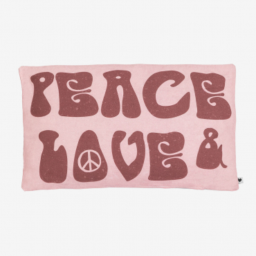 Peace & Love Rectangular Cotton Cushion Cover (30 X 50 Cm) B - Sklum
