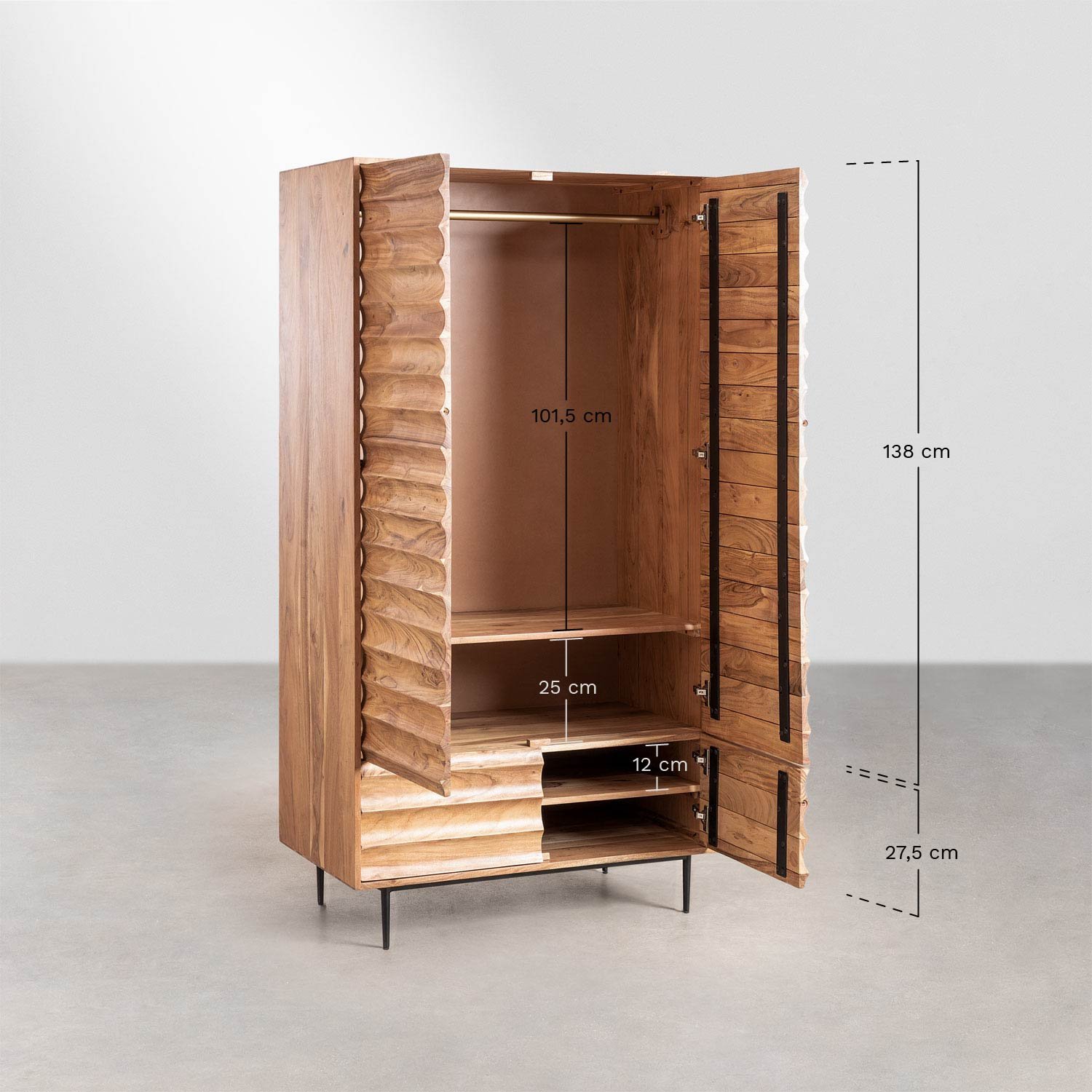 Petter acacia wood cabinet, medidas