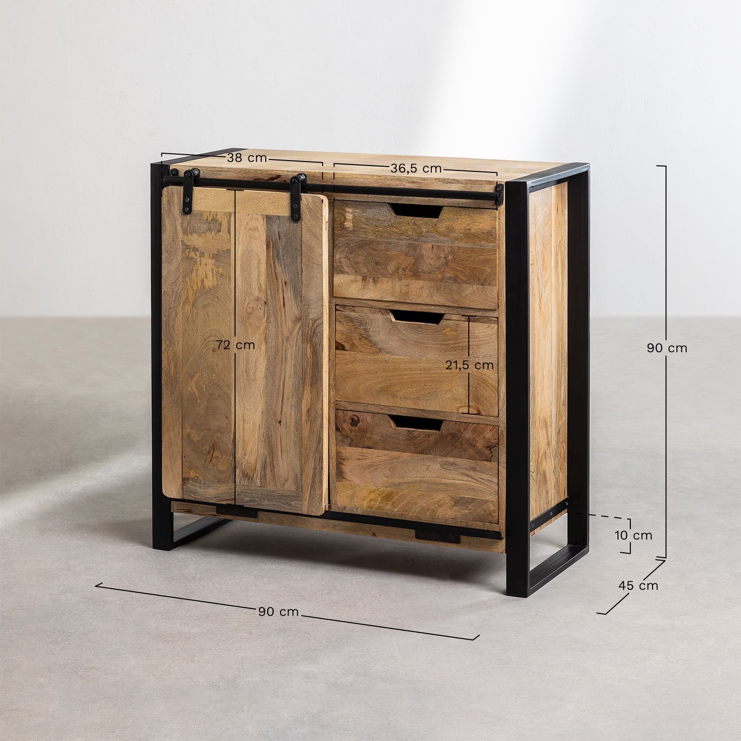 Kiefer mango wood sideboard, medidas