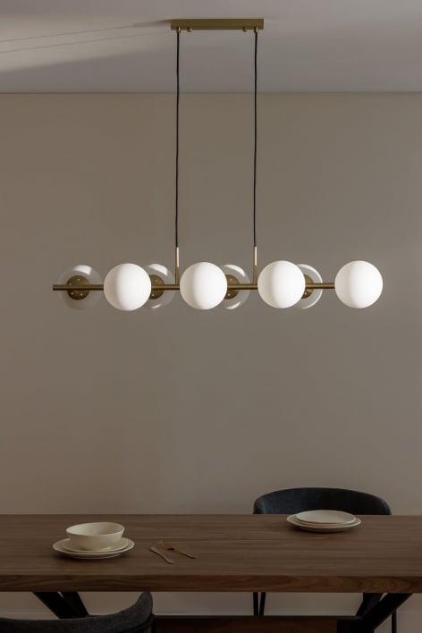 Uvol hanging ceiling lamp in iron and crystal balls