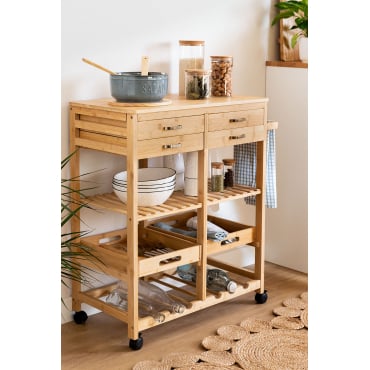 Bamboo kitchen trolley Sutton SKLUM