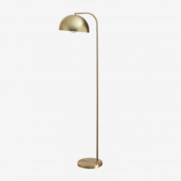 Nura Iron Floor Lamp Yellow Gold - Sklum