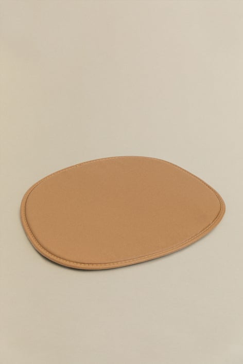 39x34.5 cm cushion for chair in Scand faux leather - Brown Caramel