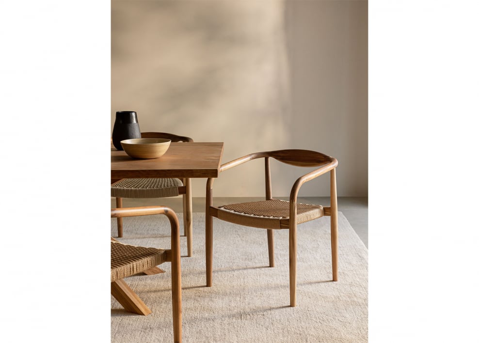 Mallory acacia wood dining chair