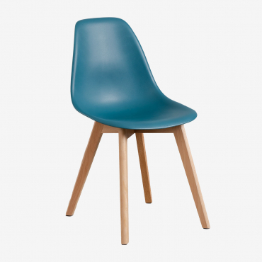 Scand Nordic Polypropylene And Beech Wood Dining Chair Blue Deep Teal - Sklum