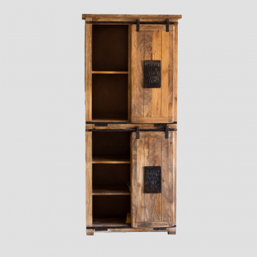 Wardrobe With 2 Sliding Doors In Mango Wood Uain Mango Wood - Sklum