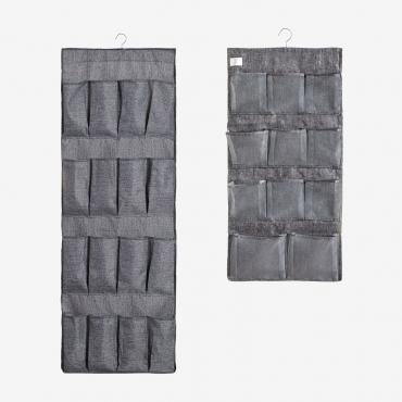 The Set Of 2 Hanging Organizers With Klere Metal Hanger Grey - Sklum