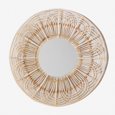Round Wall Mirror Rattan Ø60 Cm Corent Natural - Sklum