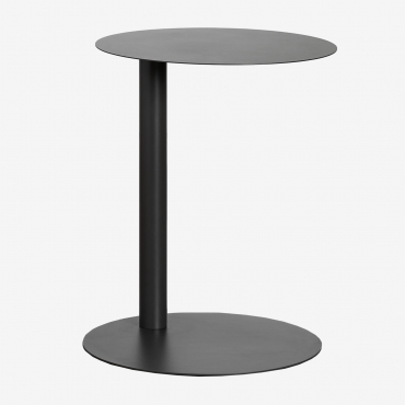 Round Side Table Ø40 Cm In Steel Yannik Granite Grey - Sklum