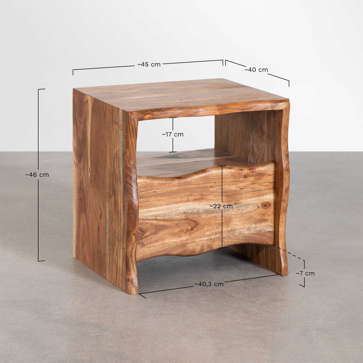 Yago Acacia Wood Bedside Table SKLUM