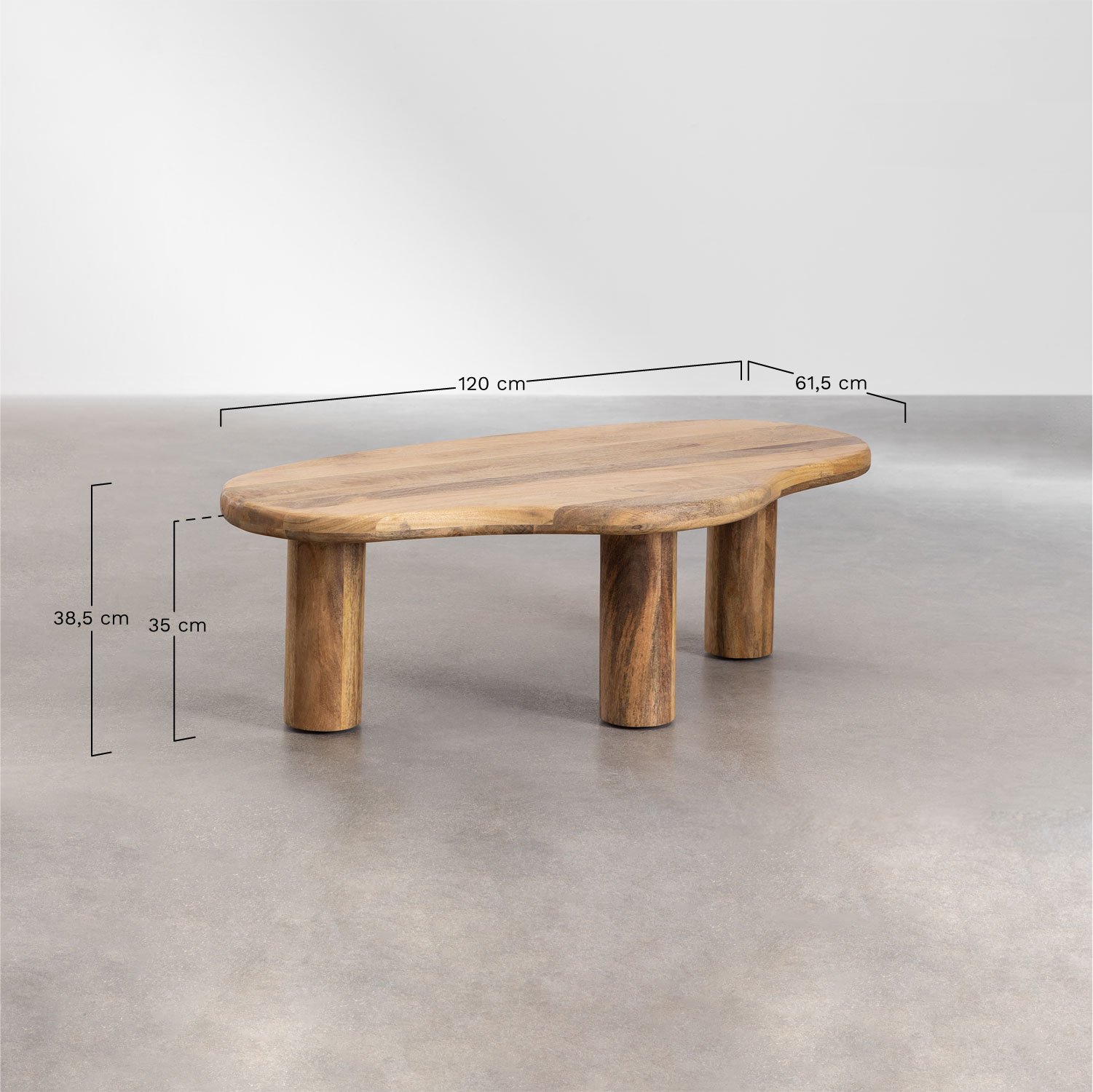 Larabeya mango wood coffee table, medidas