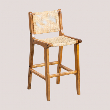 High Stool ↑61 Cm For Garden In Teak Wood Catua Teak Wood - Sklum