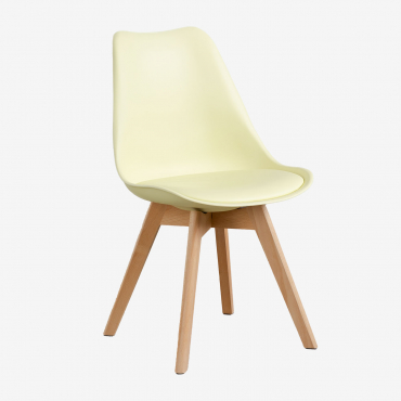 Nordic Polypropylene And Beech Wood Dining Chair Mousse Lemon - Sklum