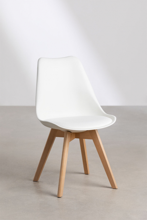 Pack of 2 Nordic dining chairs - White