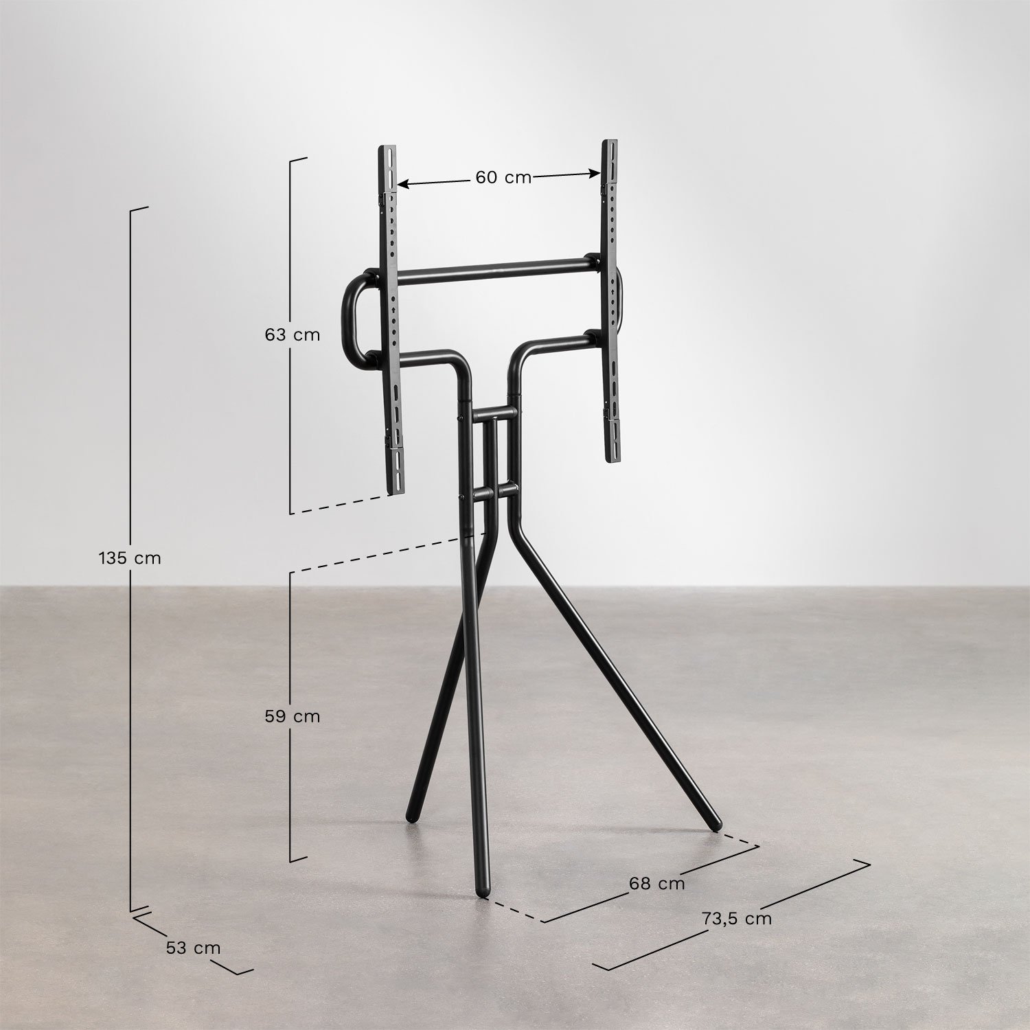 Grifith steel tripod TV floor stand, medidas