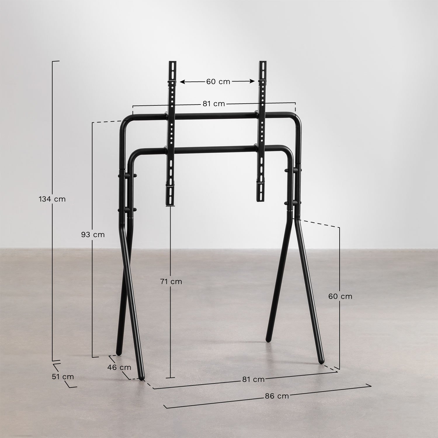 Grifith steel TV floor stand, medidas
