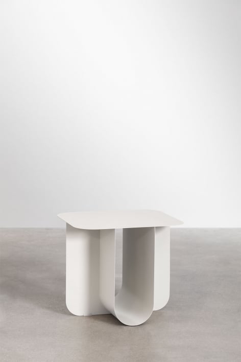 Rectangular garden side table 45x40 cm in steel Norman
