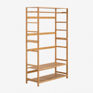 Krauford Bamboo Wood Open Wardrobe Natural Wood - Sklum