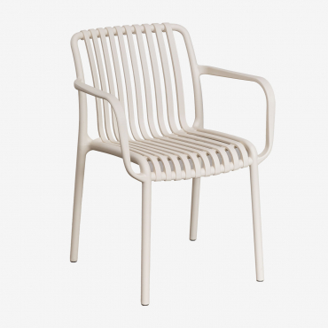 Wendell Polypropylene Dining Chair With Armrests Tapioca Beige - Sklum