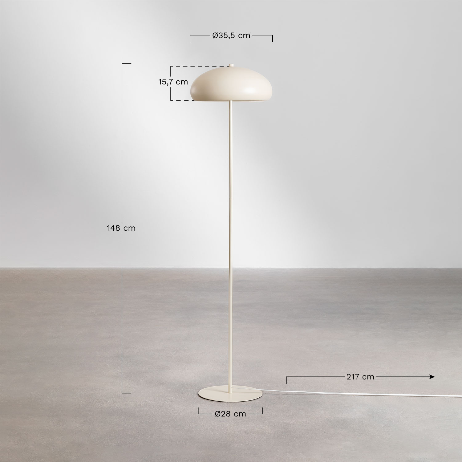 Hilma iron floor lamp, medidas